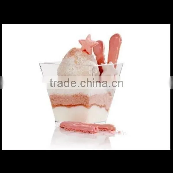 custom Mini Plastic 4oz Cube Cup clear party dessert square holder,custom plastic shot jello cups dessert cups for sale factory