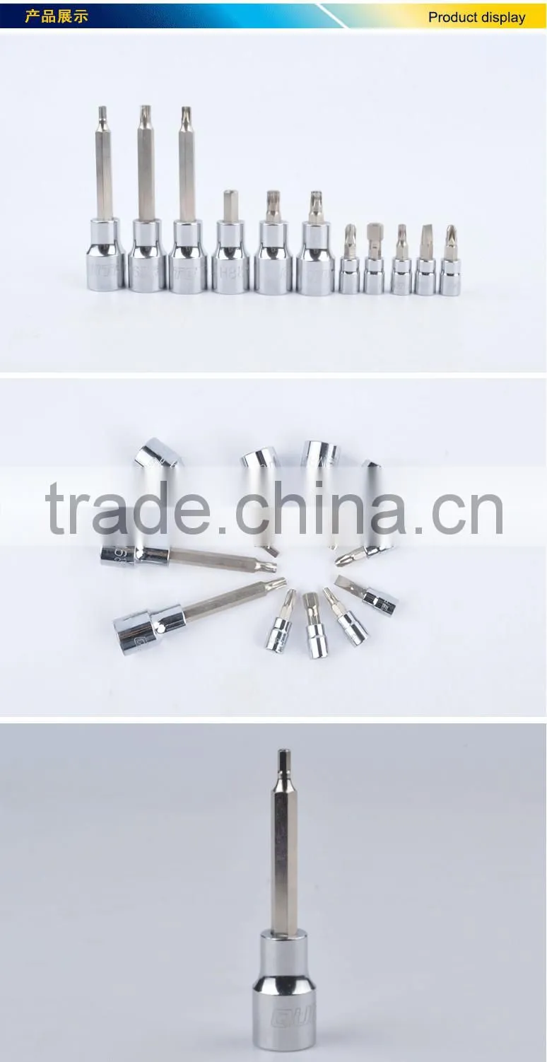 12.5mm hex screwdriver bit socket,1/2" hex bit socket 100mm length ,12.5mm hex drive bit socket