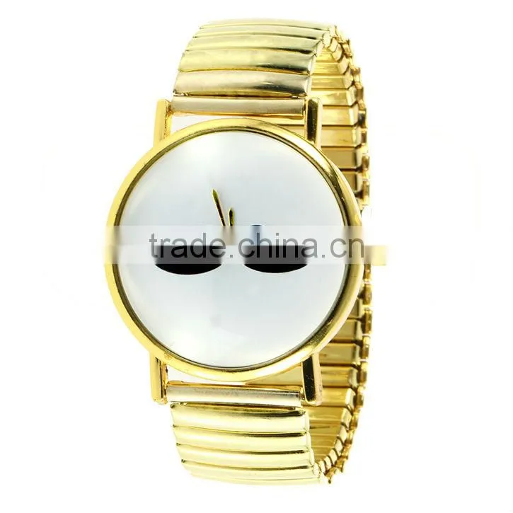 New Mustache Pattern Quartz Bracelet Watch With Metal Band