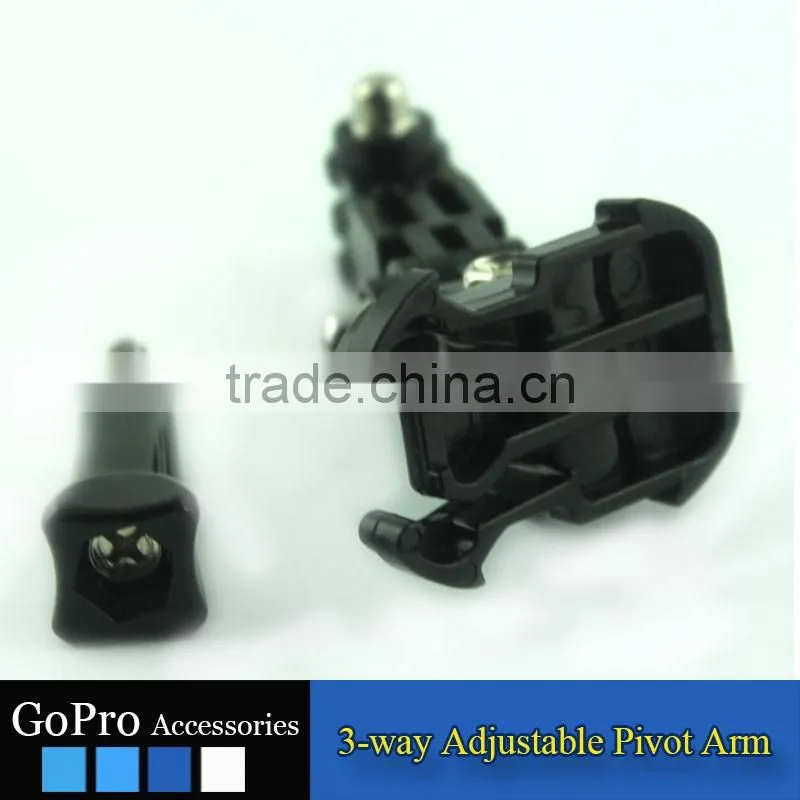 2016 New Wholesale adjustable 3-way pivot arm for sports camera accessory