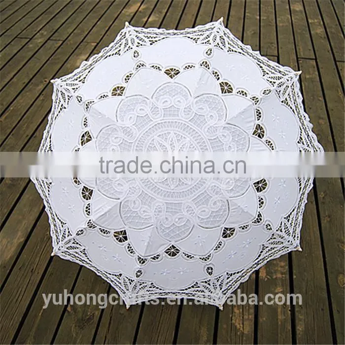 victorian style white lace crafts parasol for promotion
