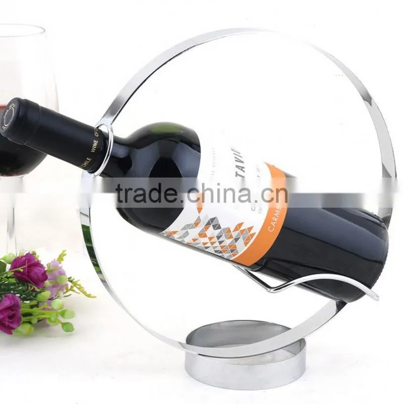 Modern Stainless steel wine display rack 3 bottle wine stand