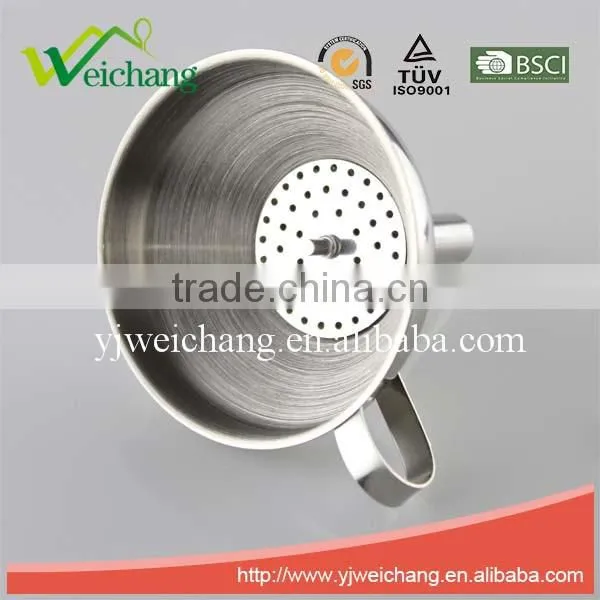 WCTS788 Hot sale Kitchenware tool oil filling funnel stainless steel funnel easy tools high quality