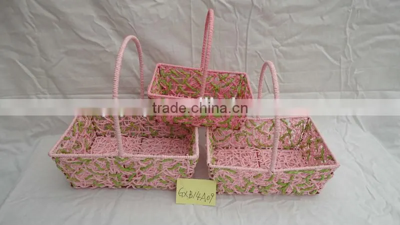paper rope storage gift basket
