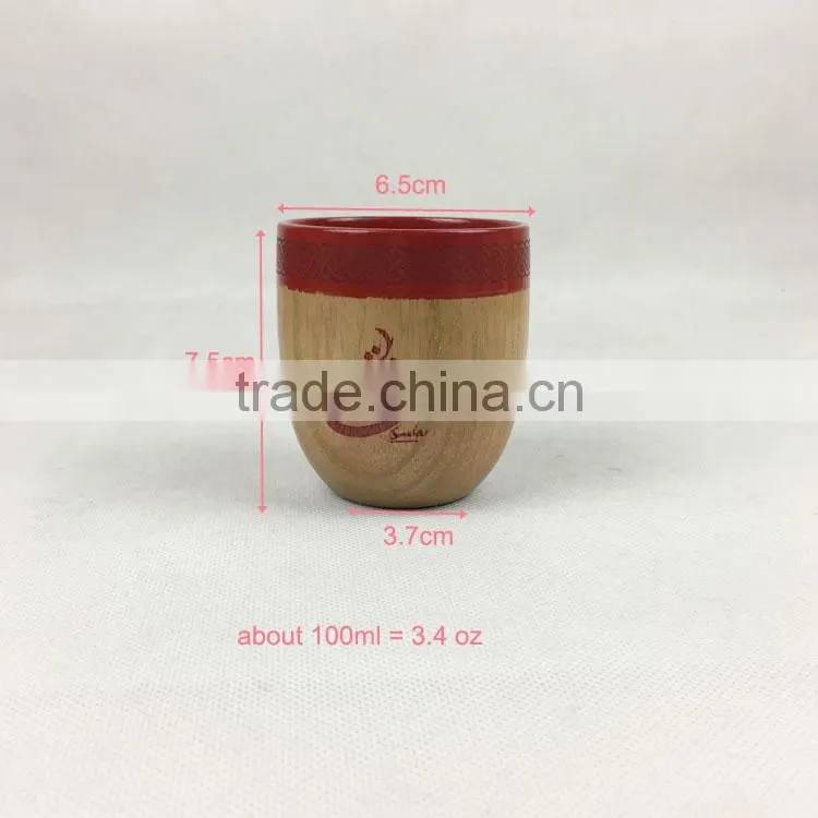 handmade wholesale wooden tea cup without handles