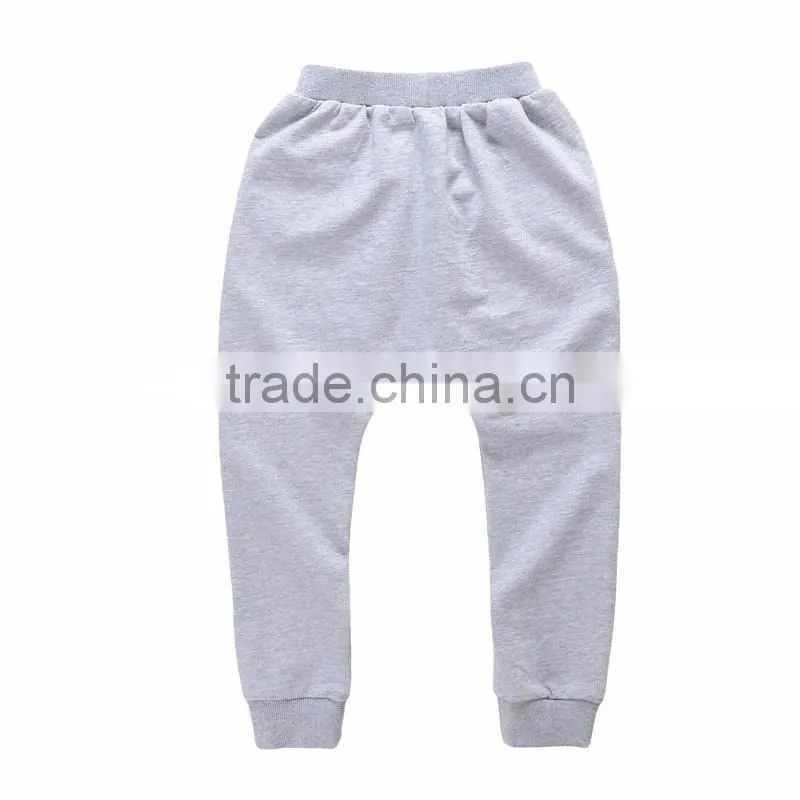 Blank french terry kids fashion pants design new style boys harem pants