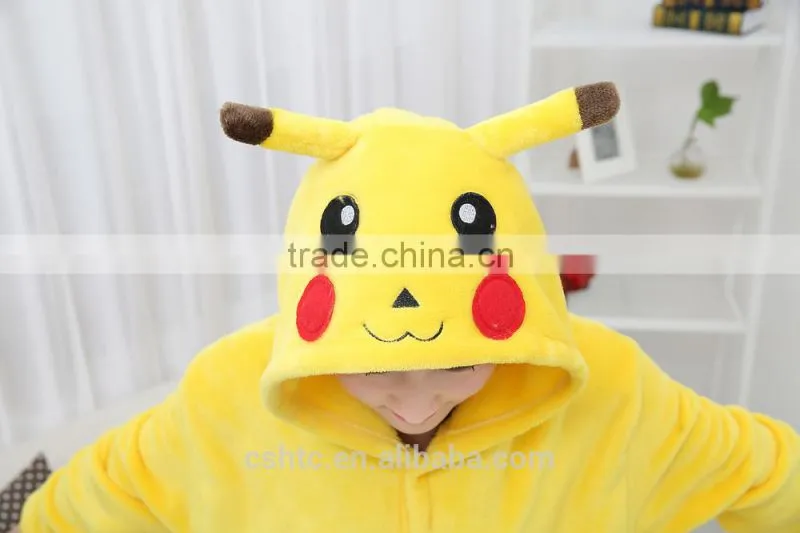 flannel cartoon adult animal jumpsuit animal pajamas jumpsuit Pikachu design