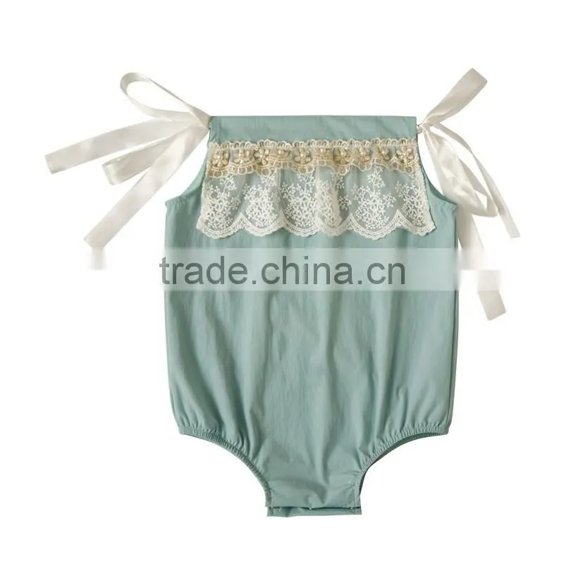 Comfortable baby romper summer new design baby girl boutique lace romper cute infant and toddler clothing