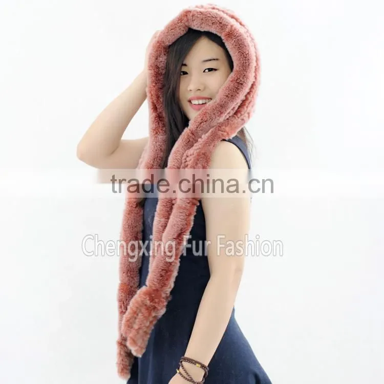 CX-C-41M Woman Winter Warm Rex Rabbit Russian Fur Hat