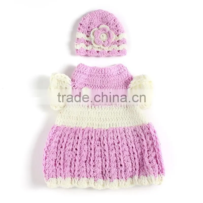 2pcs pants and hat set photo props hand crochet fashion deer animal knitting photography