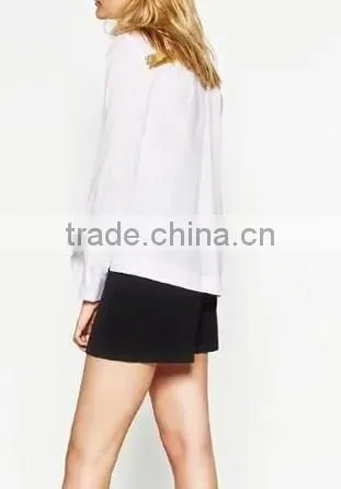 Runwaylover EY2338B Hot Sale 2017 Ladies Fashion Gilding Pure Color Blouse