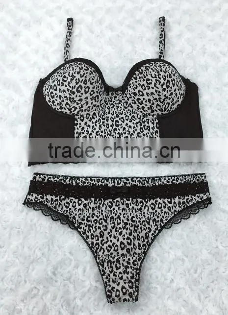 Sexy ladies leopard print corset and panty set sexy women shaper wears