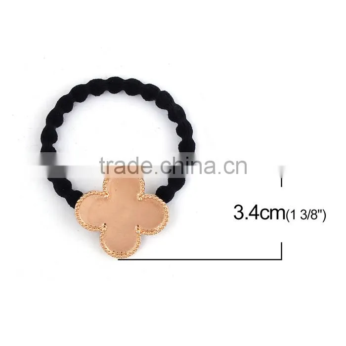 Zinc Based Alloy DIY Resin Mold For Jewelry Making Hair Ties Four Leaf Clover Gold Plated & Black