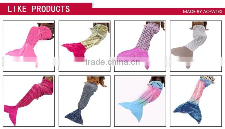 new design gradient color flannel fleece mermaid tail blanket