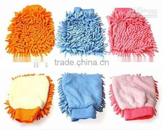 Microfiber car cleaning gloves