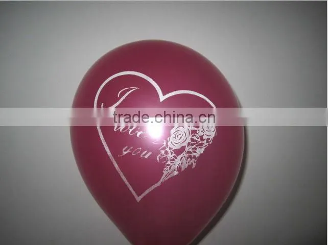 Beautiful Valentine's Day love you printed latex helium balloon