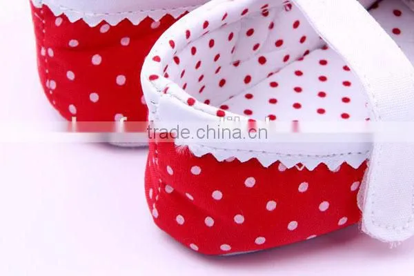 Spring&Autumn Polka Dot Flower Soft Sole Infant Baby Shoes