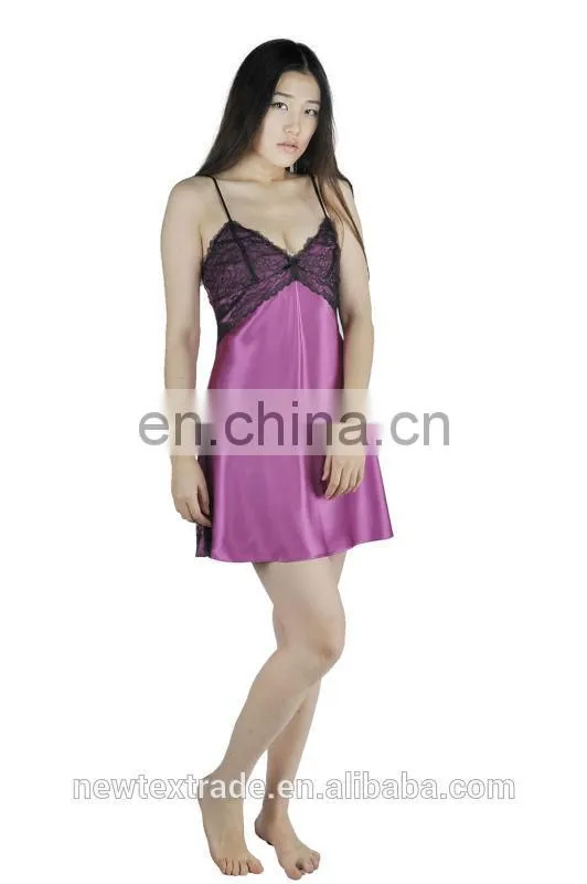 sexy peach chemise sleepwear /Long Camisole