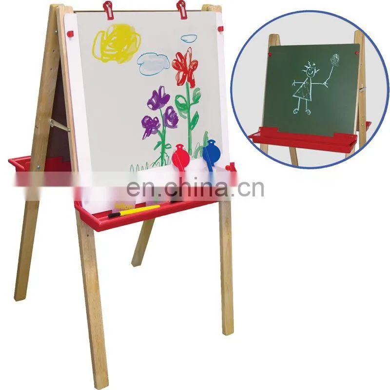 Hot sale kids easel Magnetic drawing stand board in wood