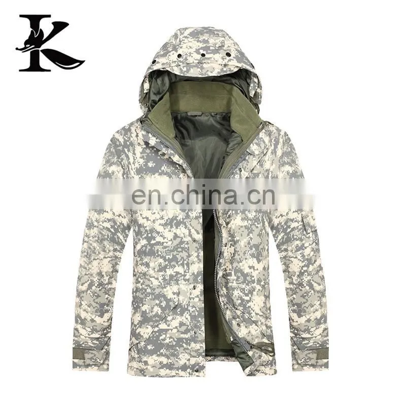 Mens camouflage tactical jacket waterproof 3 in 1winter jacket
