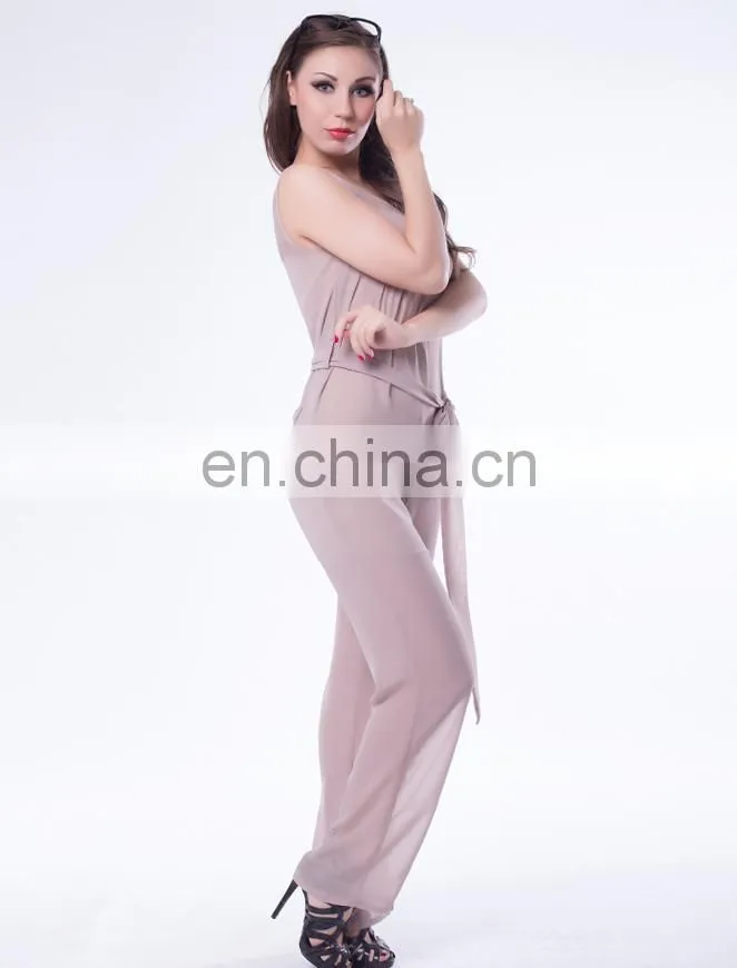 Wholesale elegant lace jumpsuit with belt