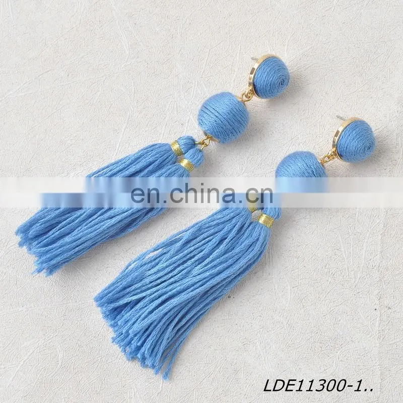 Pom Pom Style Pelote Woolen Yarn Tassel Earrings Ball Earrings