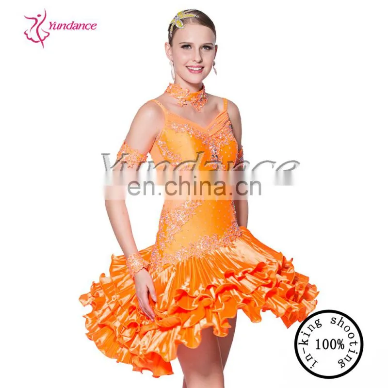 L-1181 Ruffle dresses ballroom latin