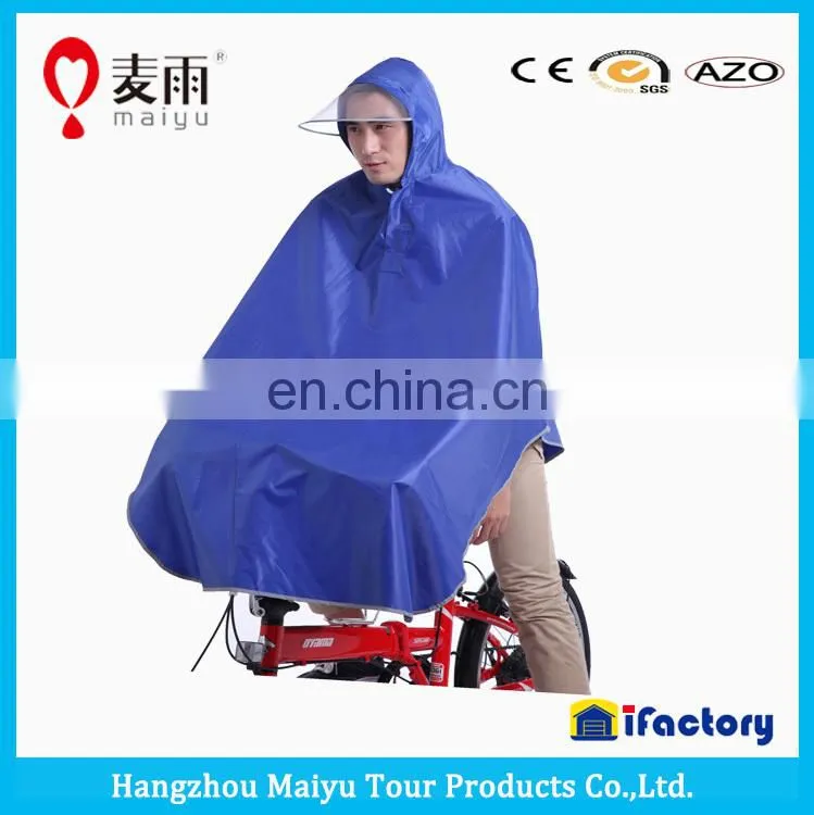 Maiyu waterproof windproof cheap bike rain poncho