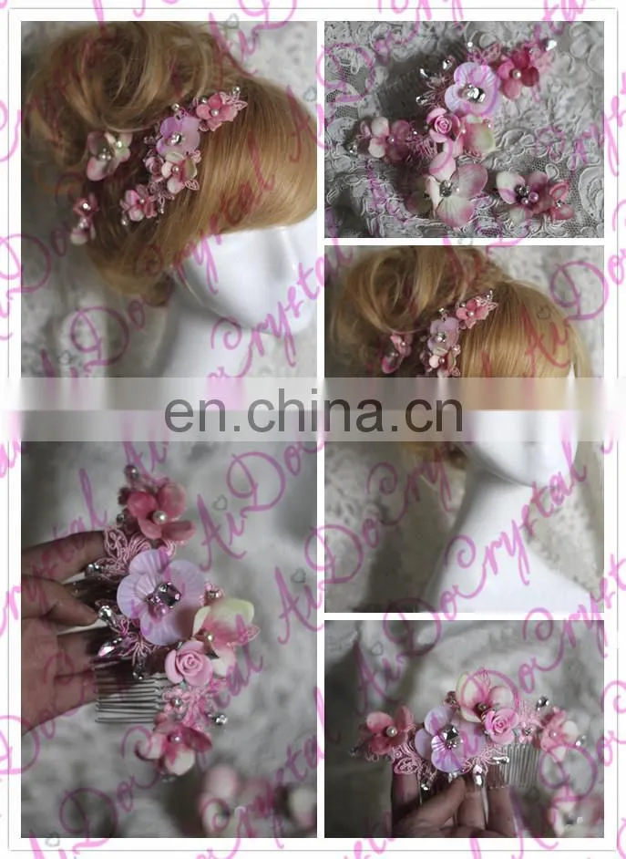 Aidocrystal fashion elegance rhinestone ribbon Hair pin multifunctional headwear
