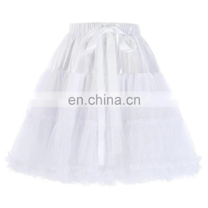 Belle Poque Luxury 3-Layers Soft Tulle Netting Red Crinoline Petticoat Underskirt for Retro Vintage Dresses BP000226-2