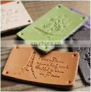 embossed leather patch custom hat label jeans leather label