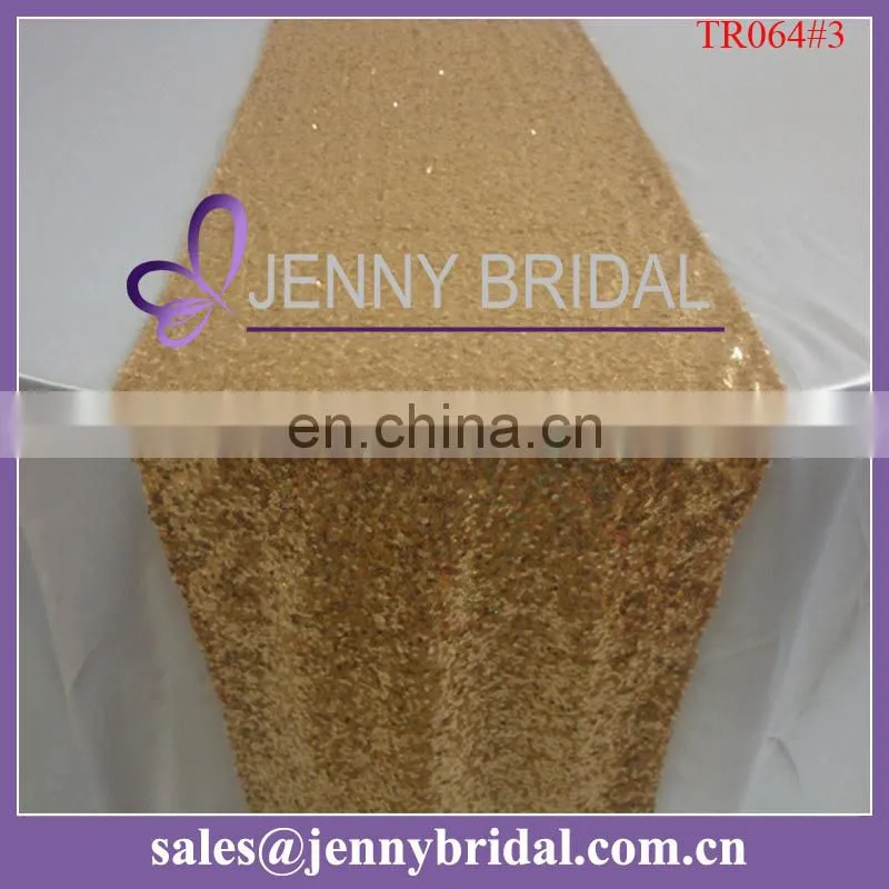TR064#3 Hot sale gold Sequin handmade embroidered table runner