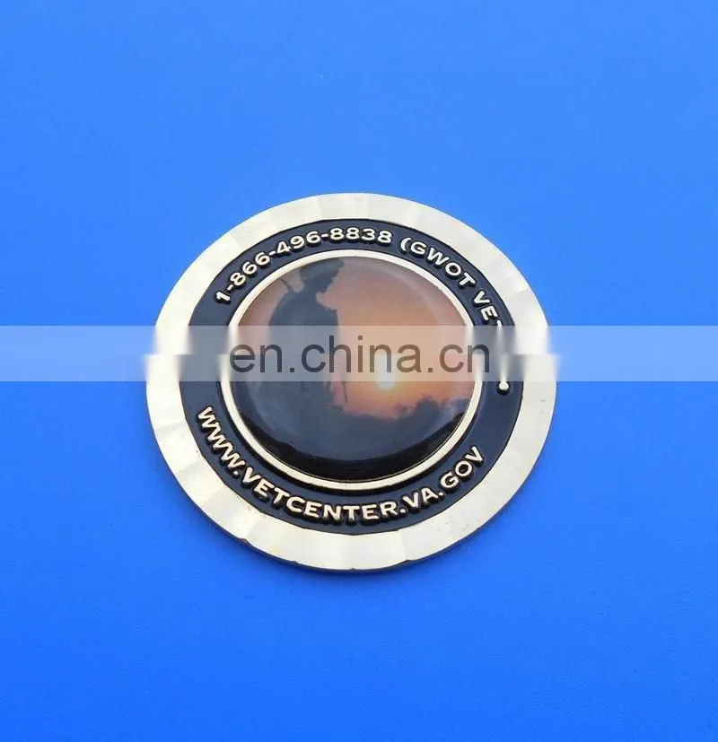 customized company website design metal coins with printing photo