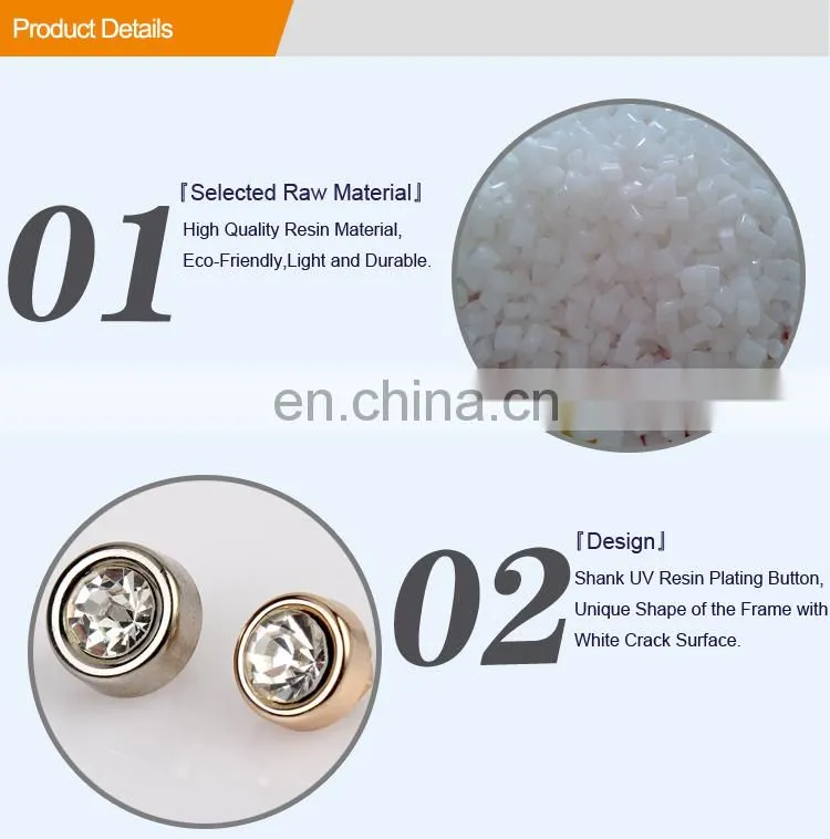 UV Plating Rhinestone Shank Button BA60135