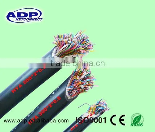 Category3 UTP 24AWG 0.50mm Bare Copper 10 Pair Indoor Non Armored No Jelly PVC Sheath Telephone Cable