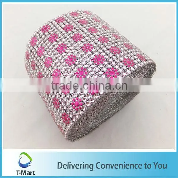 12cm/24rows Fancy Rhinestone Flower Plastic Rhinestone Banding