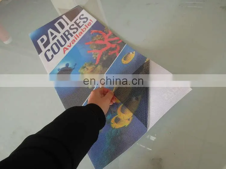 Matte surface micro perforated vinyl window film covering one way vision for advertising