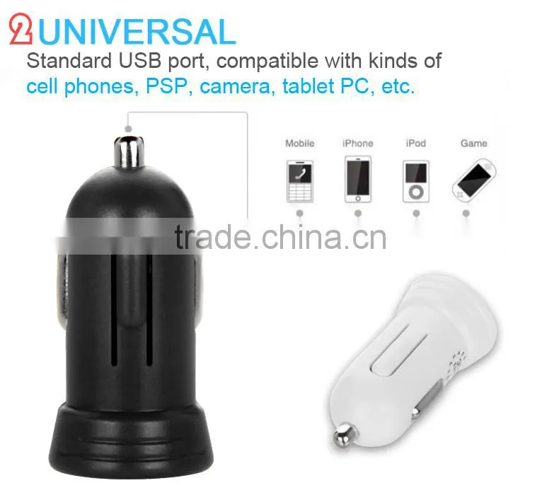 Factory wholesale car usb charger 5V 1A car charger usb for phone MP3