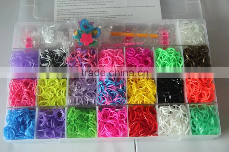 Colorful Loom Band Kit/Mixed Colors DIY rubber Loom Bands