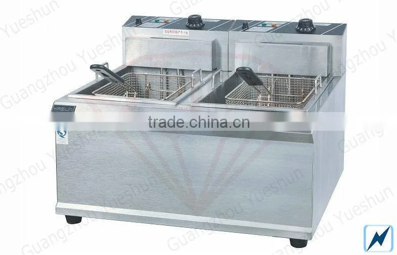 2-Tank 2-Basket electric deep fried finger chips machine