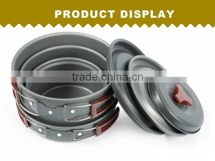 Portable Non-toxic and Odorless Outdoor Cookware Set for 3-5 Person for Camping Hiking