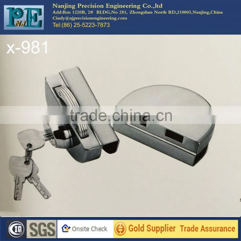 981 half round stainless steel fabrication brass lock core double glass door single lock head