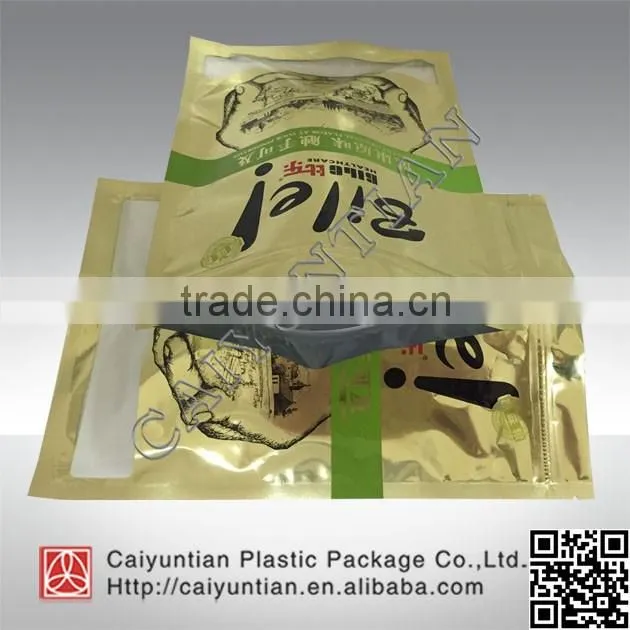 Three side seal dog food plastic bag with zipper