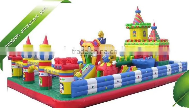 Inflatable amusement park with castle ,inflatable fun city for fun ,giant fun city park