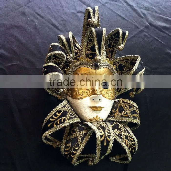Full Face Paper Pulp Madri Gras Mask Venetian Style
