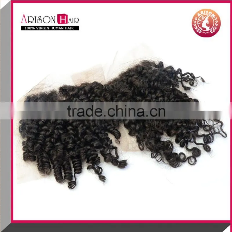 Premium quality kinky virgin brazillian hair bundles with closure