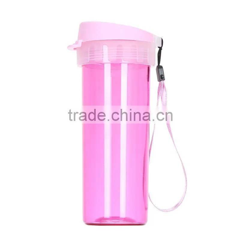 Filter plastic handle tea Water Bottles, Colorful plastic water cup bottle,vacuum cup