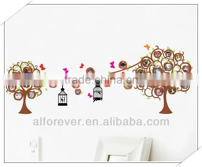Circle Shape photo trees wall sticker for wall units,60*90cm