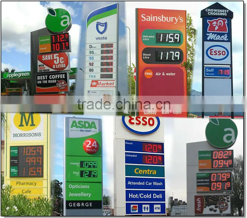 Large size!! 24inch 7 segment led petrol digital station display with high quaity