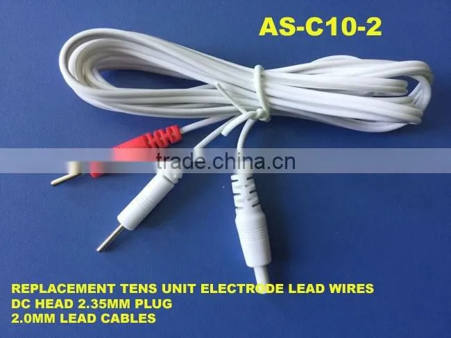 Pin 2mm Electrode medical lead wire for Tens EMS and Massage Machine